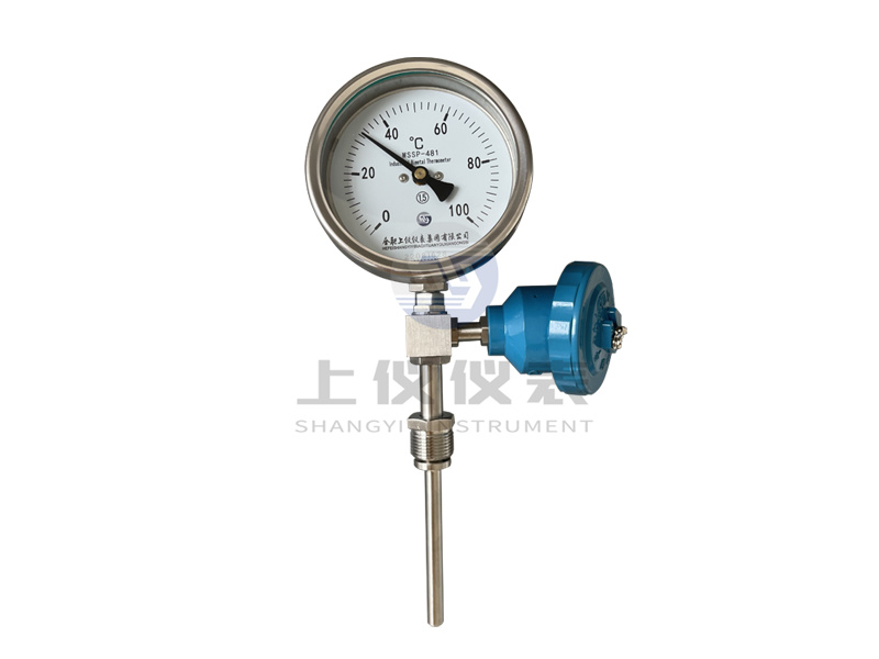 双金属温度计带一体化温度变送器